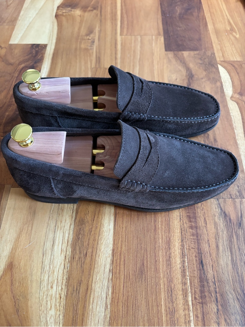 Classic Brown Suede Penny Loafer